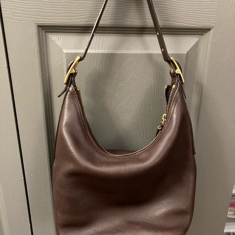 Coach Bucket Bag - brown/burgundy color